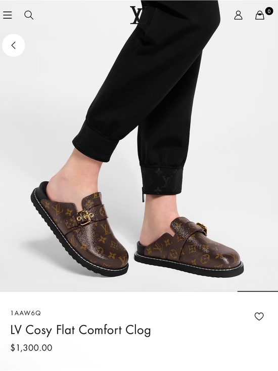 Louis Vuitton Shoes - New Louis Vuitton Brown Monogram Leather Clog with Gold Buckle. EUROPEAN SIZE 39